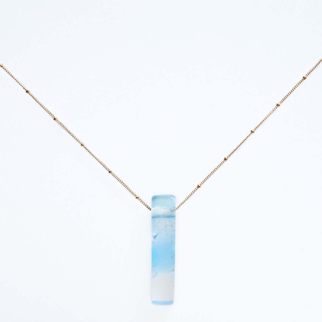 Mosaic Stiletto Gold Fill Satellite Necklace - Art Glass Haven