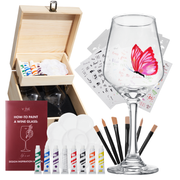 Wine Glass Painting Gift Set - Two 12 OZ Glasses - Art Glass Haven