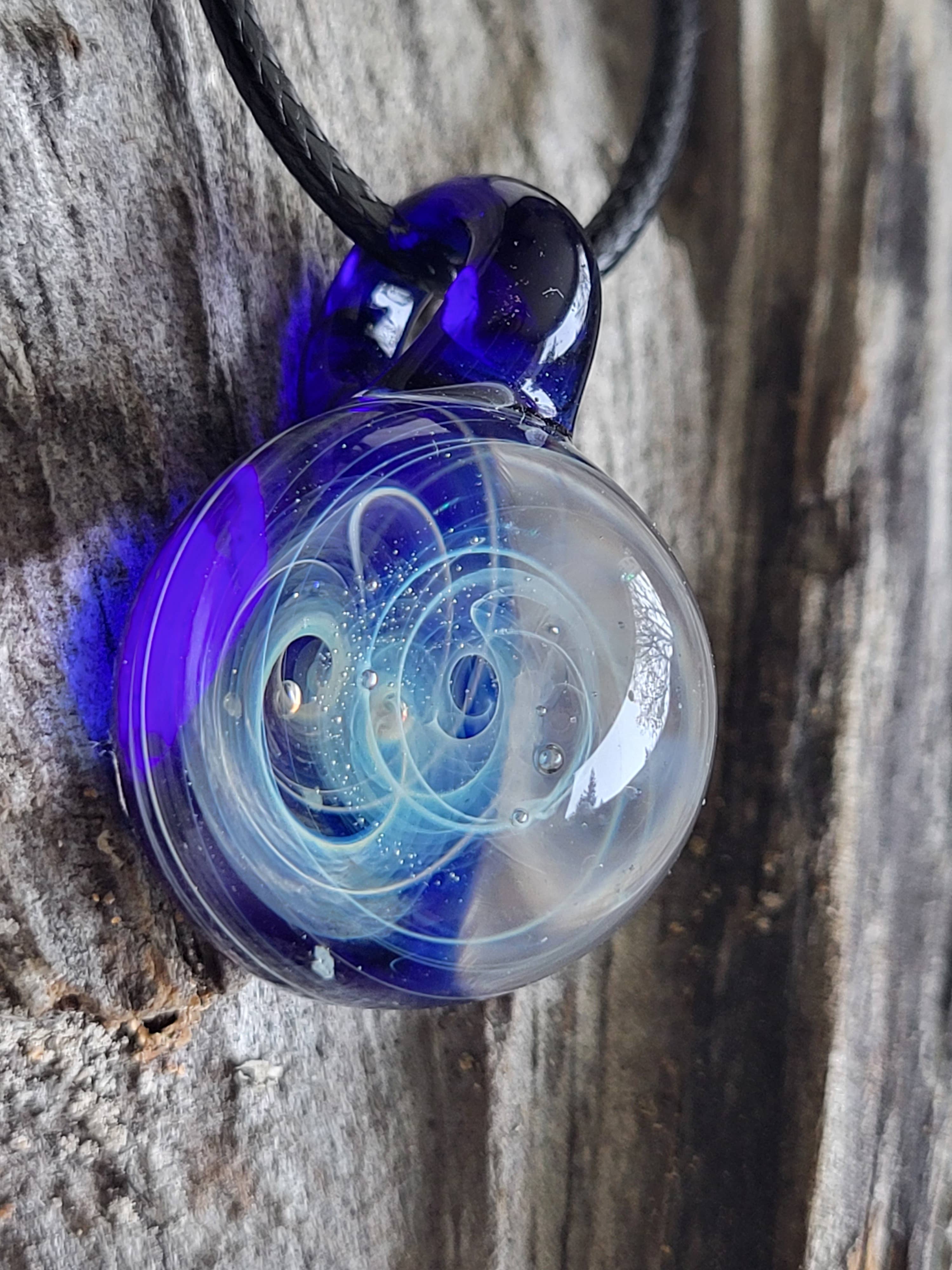 Blown Glass Galaxy Pendant - Art Glass Haven