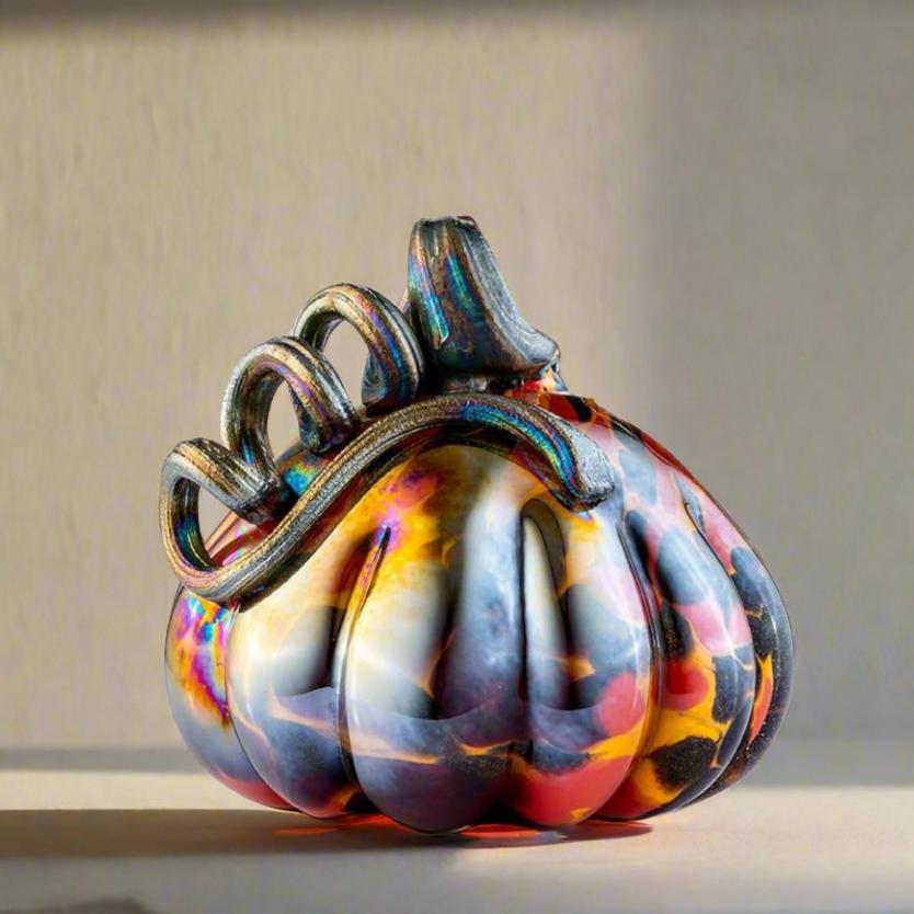 Handblown Glass Pumpkin - Orange - Art Glass Haven