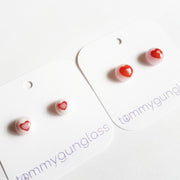 Just Hearts Stud Earrings - Art Glass Haven