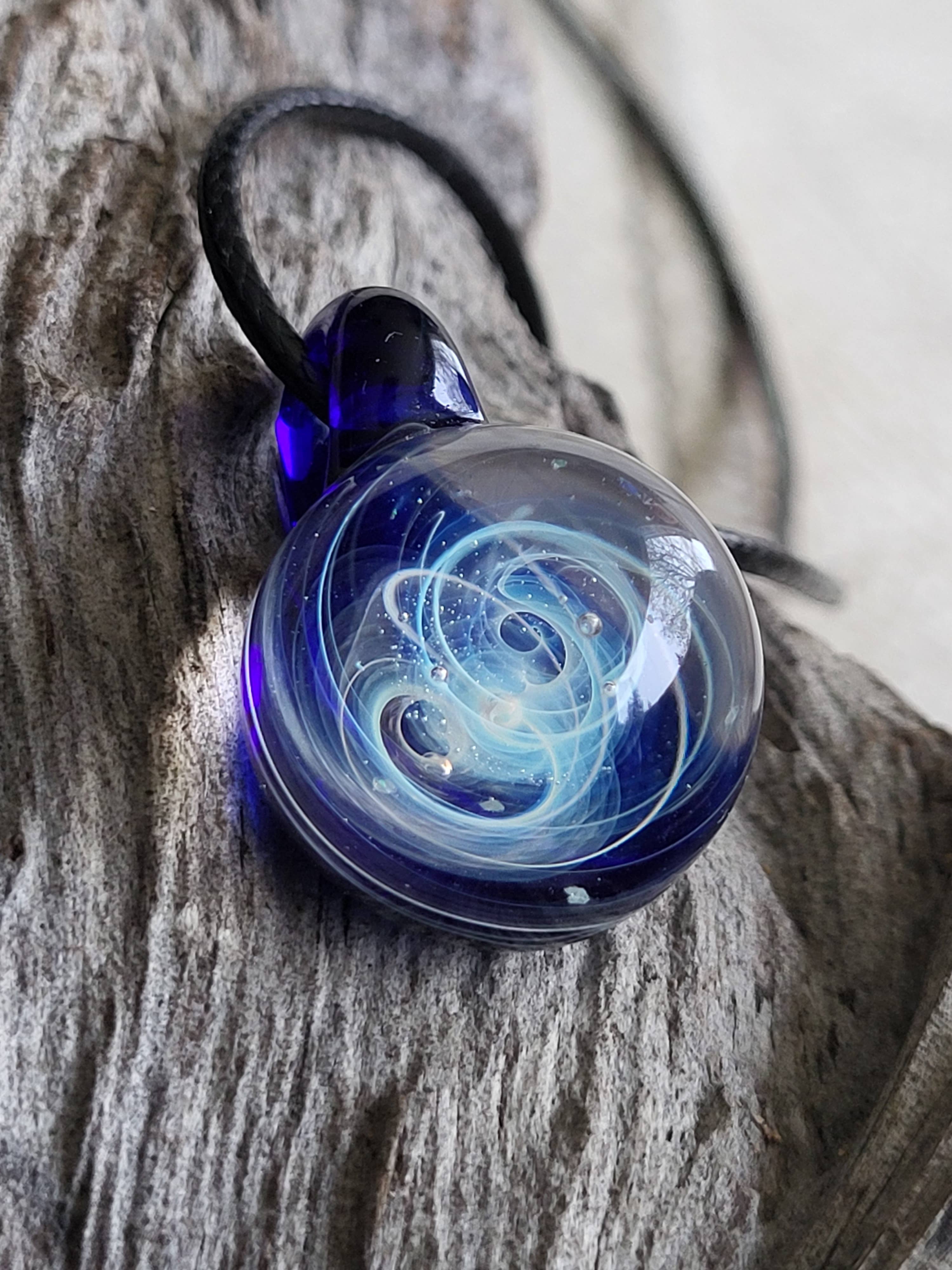 Blown Glass Galaxy Pendant - Art Glass Haven