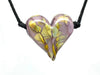 Violet + Iris Confetti and Clear Glass Heart Necklace - Art Glass Haven