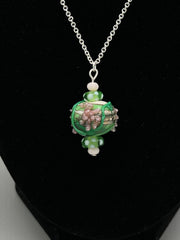Exclusive Handcrafted Grapevine Flamework Bead Pendant Necklace
