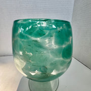 Handblown Seafoam Green Glass Goblet