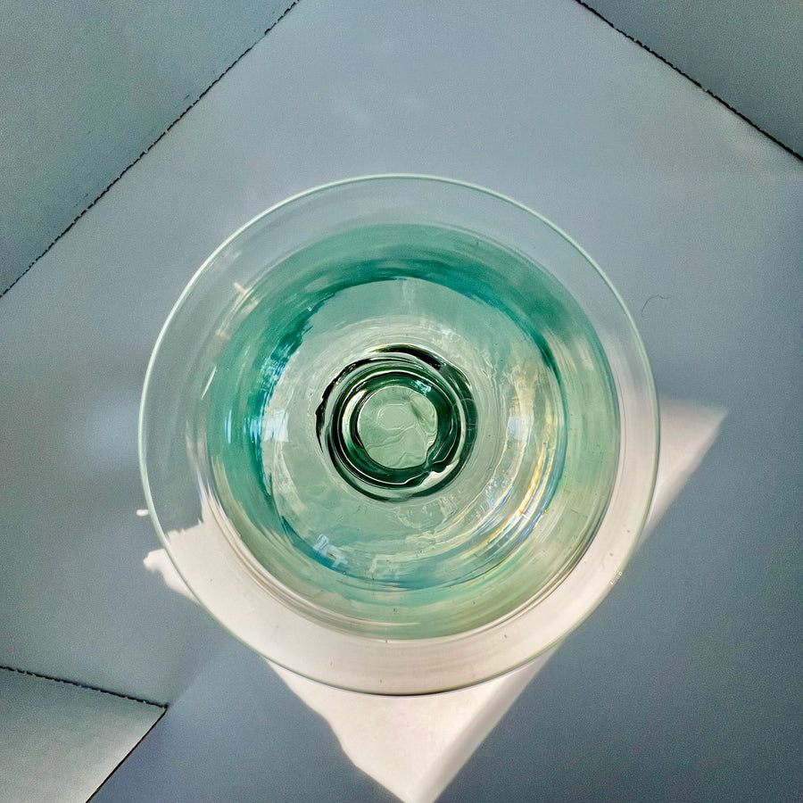 Handblown Seafoam Green Glass Goblet