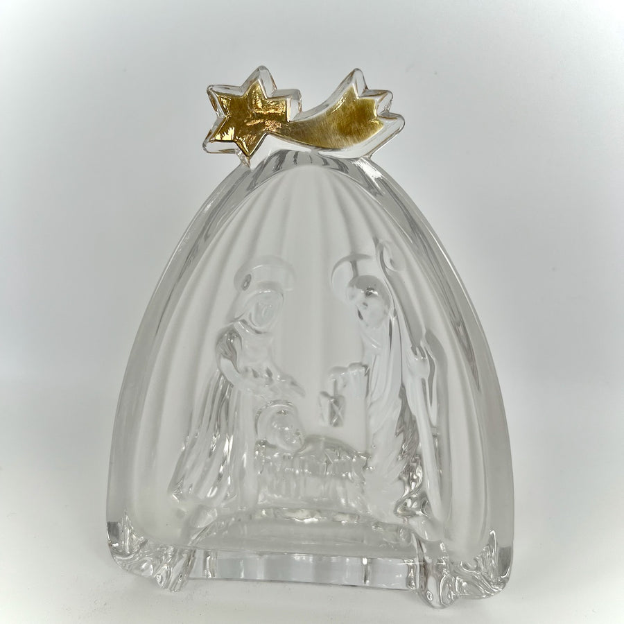 Mikasa Glass Nativity Scene – Molded Glass Holy Family with Star