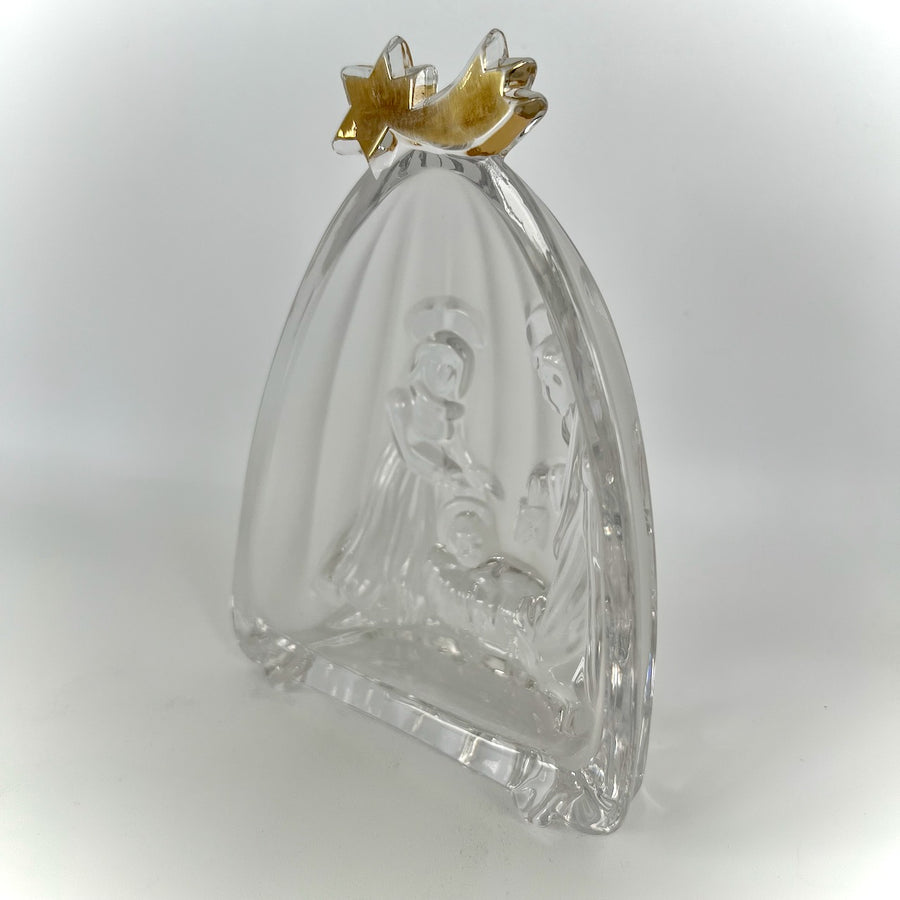 Mikasa Glass Nativity Scene – Molded Glass Holy Family with Star