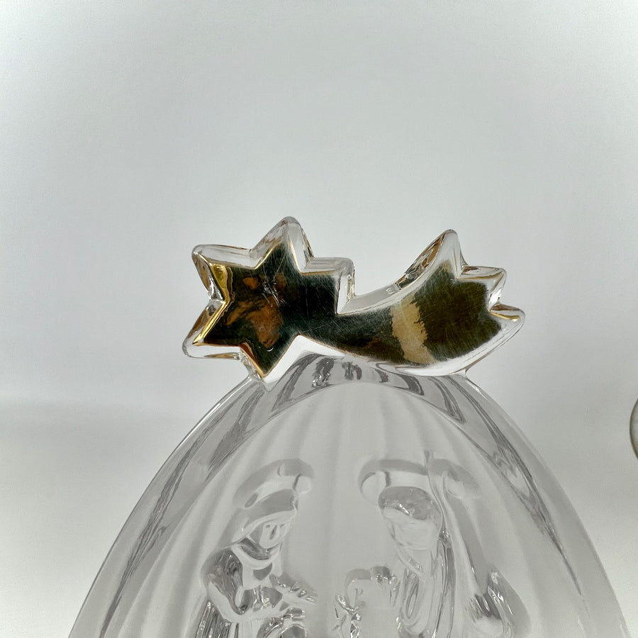 Mikasa Glass Nativity Scene – Molded Glass Holy Family with Star