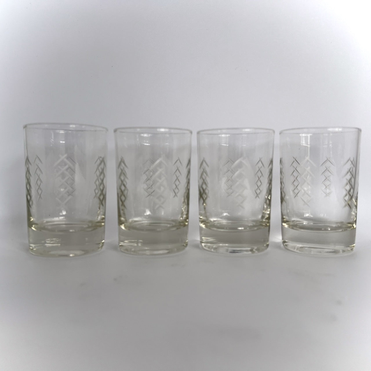 Vintage Javit Crystal Etched Juice Glasses (Set of 4)