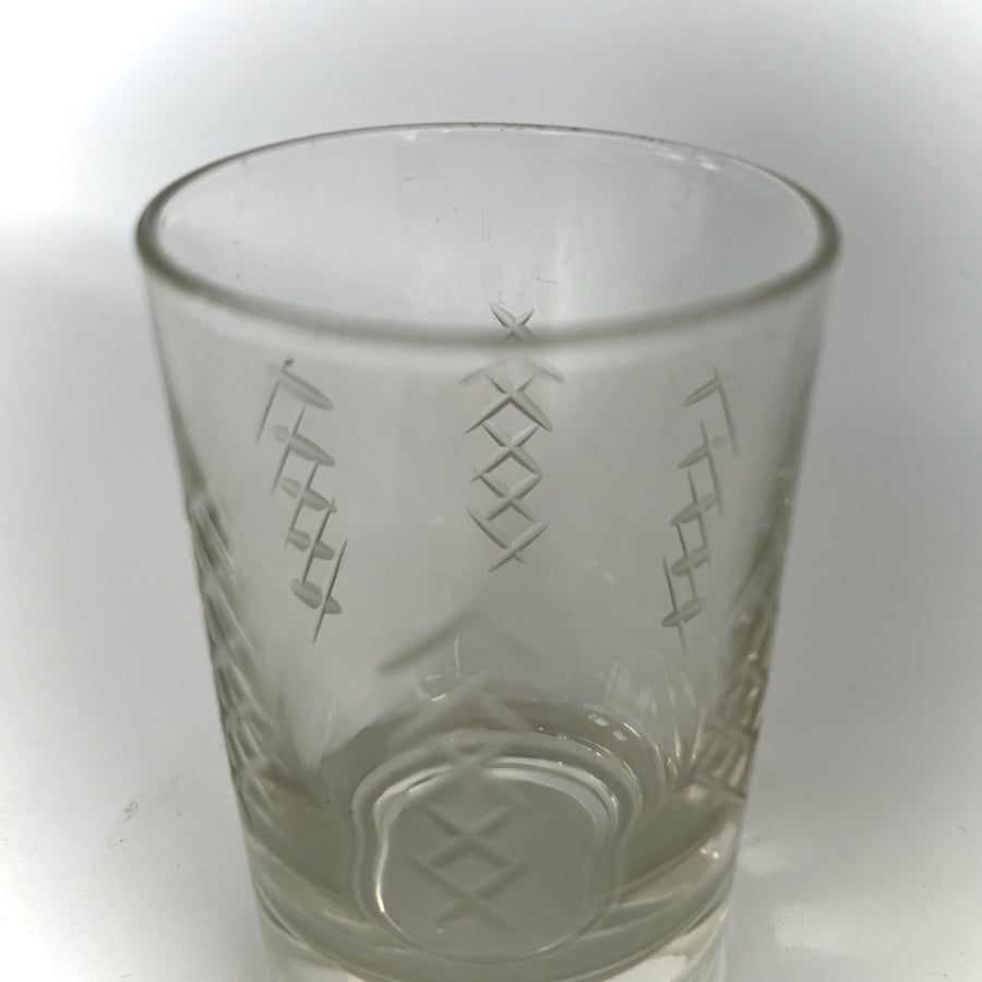 Vintage Javit Crystal Etched Juice Glasses (Set of 4)