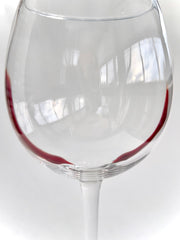 Handcrafted Modern Wine Glass with Red Accent - Artisan Blown Stemware