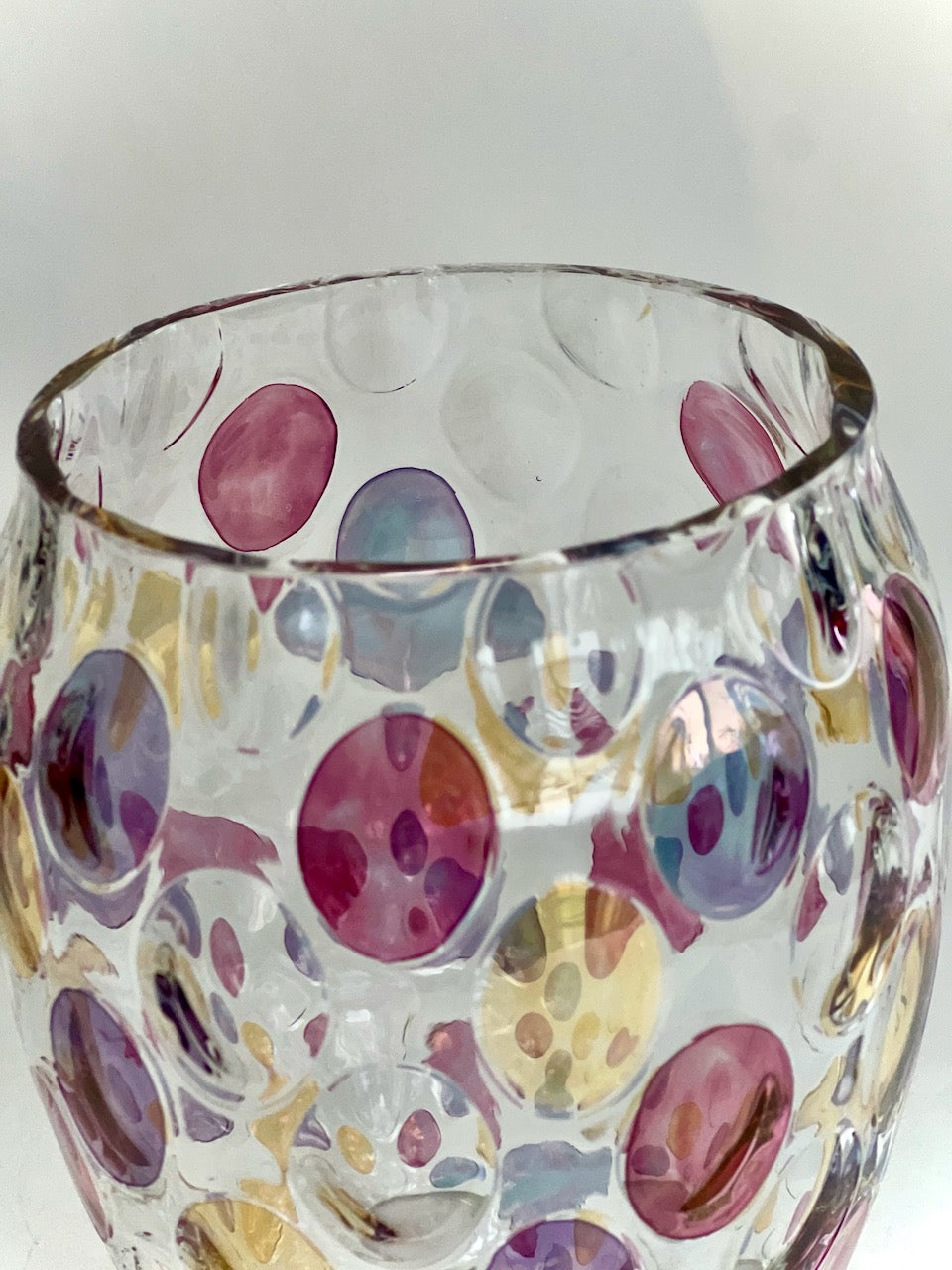 Vintage Nemo Borske Sklo Max Kannegiesser Czech Glass Vase - Optical D