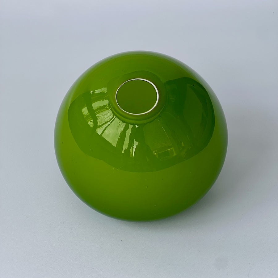 Modern Apple Green Glass Vase with White Interior