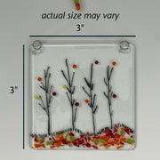 Fused Glass Wildflower Suncatcher in Autumn Tones